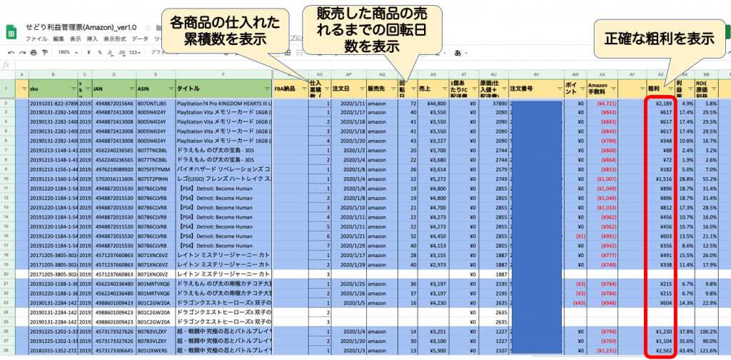 面倒な手間を極限まで減らしたせどり利益管理表を作りました【注文データ自動入力】 | あきひろぐ